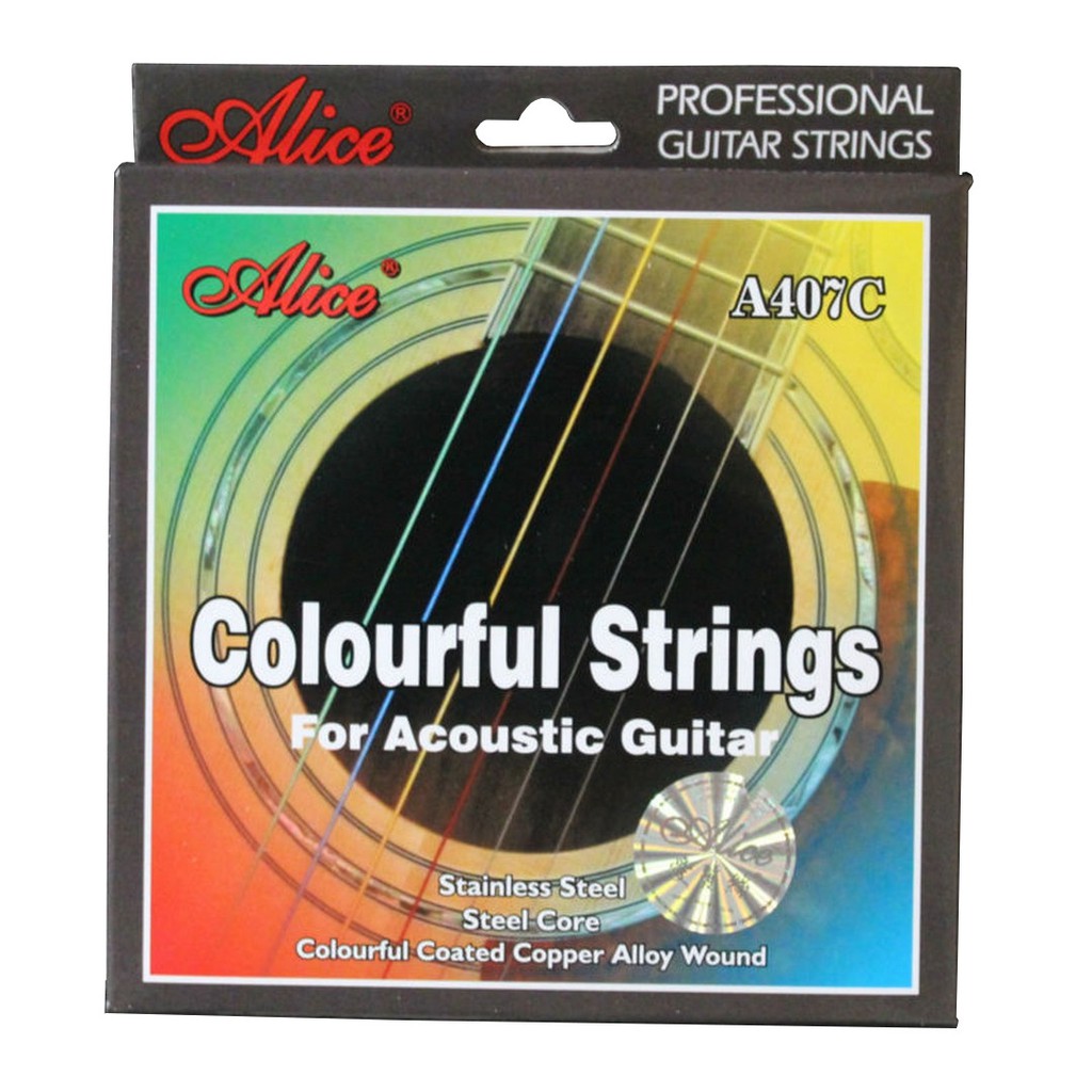 Alice senar warna pelangi untuk gitar akustik .011 A407C