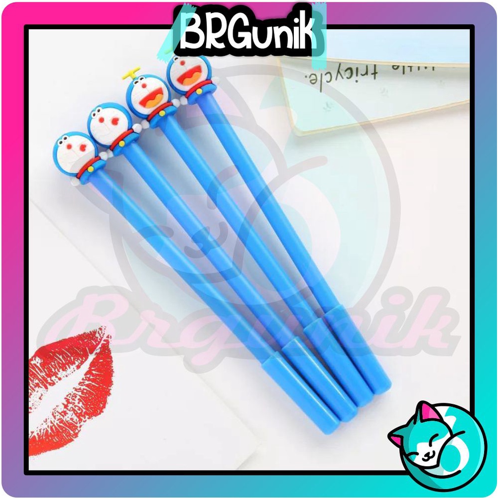 BRGUNIK Pulpen Karakter Lucu Model Doraemon Lucu Cute Import Tinta Gel Black Pena Doraemon R078