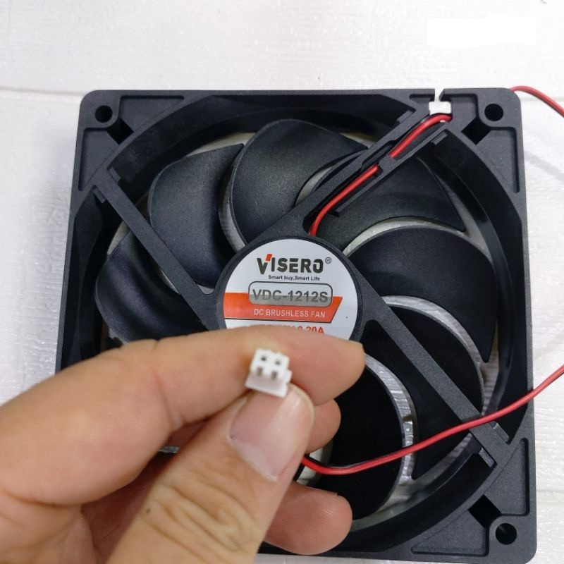 KIPAS FAN DC 12V VISERO VDC-1212S 12x12 PLUS SOCKET KIPAS PENDINGIN VIDEO FAN DC 12V