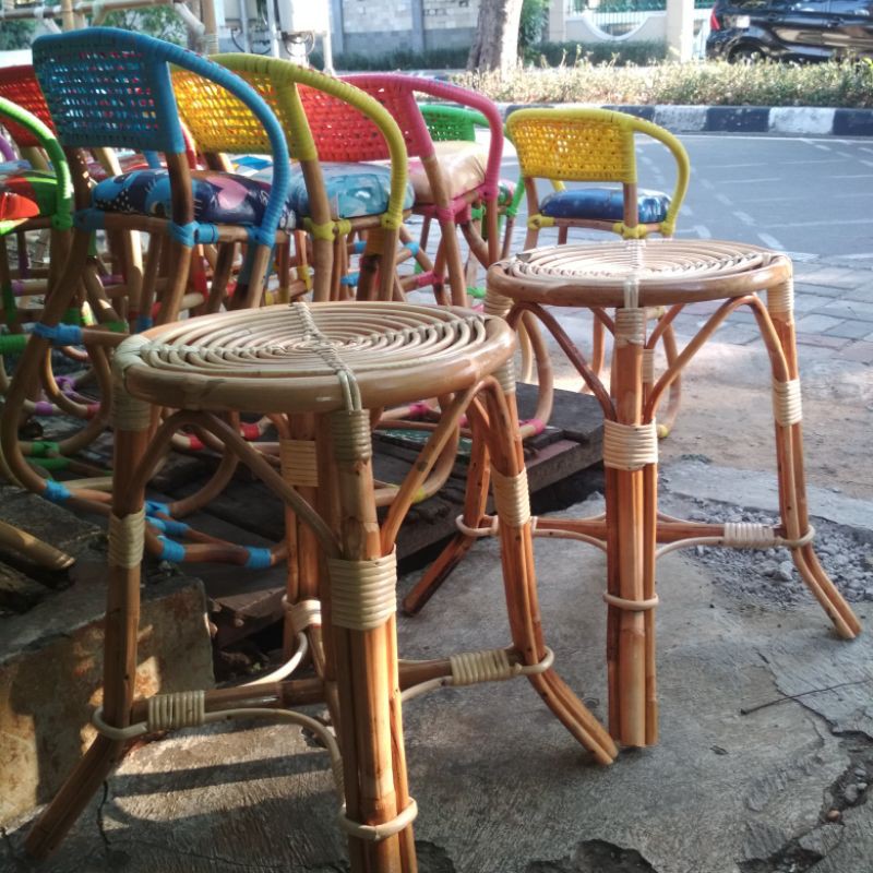 Kursi Rotan Dingklik Tinggi 50cm