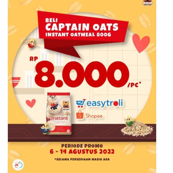 

Buruan Beli--Captain Oats Instant Oatmeal 800 gr + 200gr (Bonus)