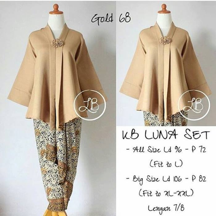 Kebaya Modern Setelan Floy Luna Mustarad / Baby Pink Dan Warna Lainnya