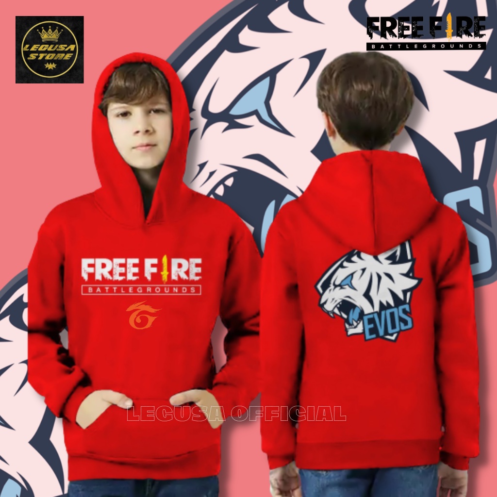 Jaket Sweater Hoodie Anak Free Fire Evos / Sweater Heroic Angel Free Fire