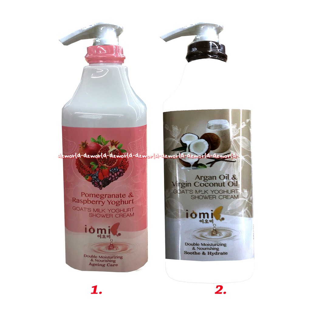 Iomi Argan Oil Virgin 1L Coconut Yoghurt Goat's Milk Shower Cream Pomegranate &amp; Raspberry Yoghurt