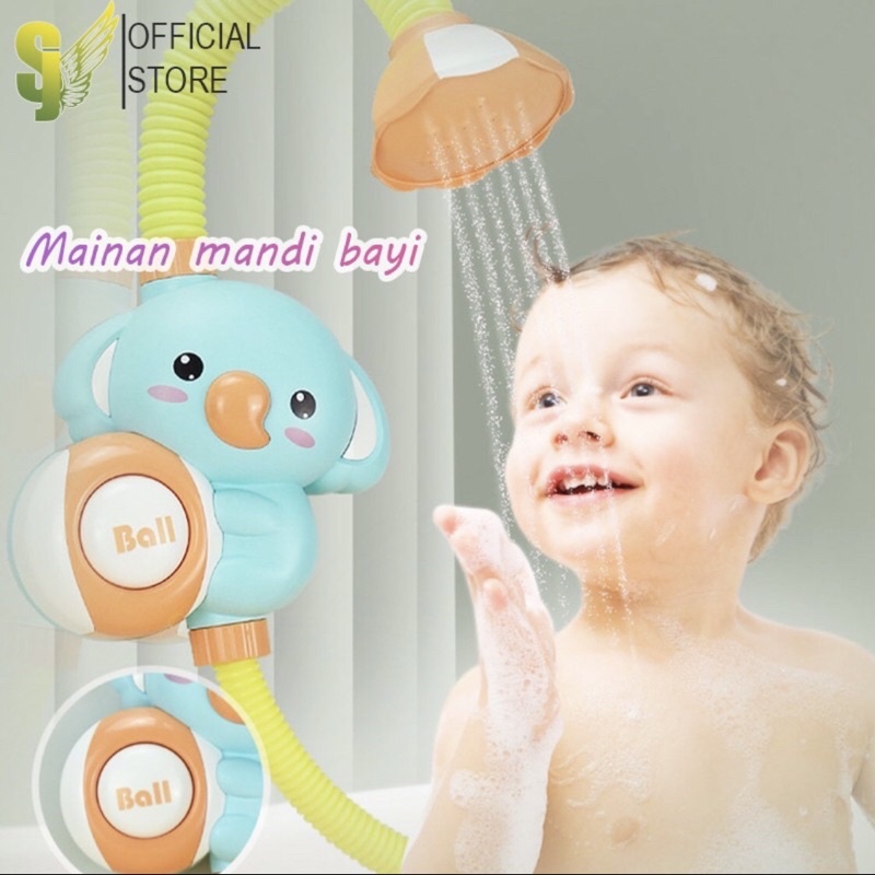Mainan Mandi Anak Pancuran Bentuk Gajah/Buth Shower Mainan Mandi Elektrik untuk Bayi