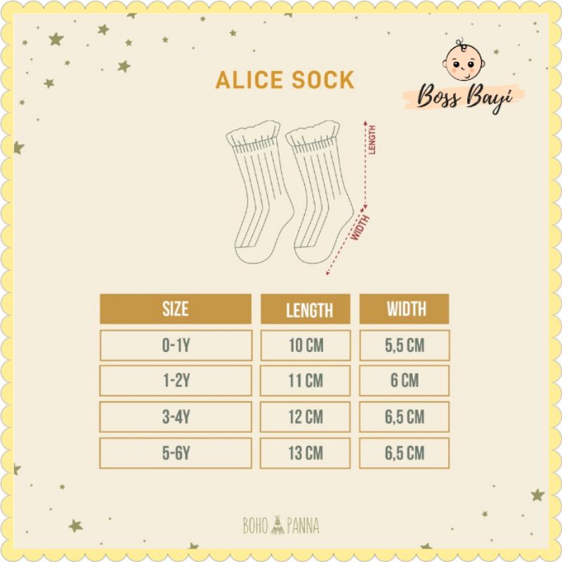 BOHOPANNA - Alice Sock / Kaos Kaki Anak Perempuan