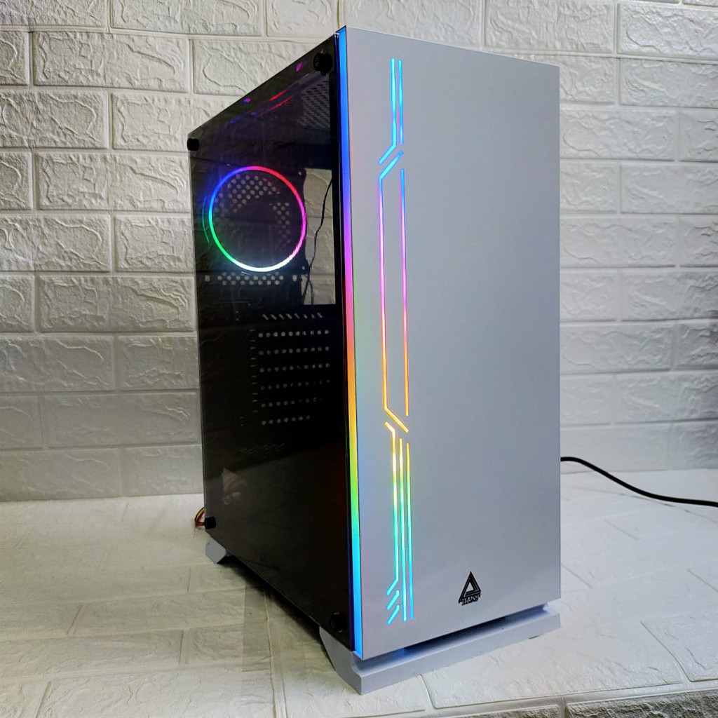 PC GAMING CORE I7 7700 RAM 16 SSD 240 GB HDD 1 TB VGA 4 GB DDR5 CASE GAMING LED 24 INCI SIAP DESAIN 