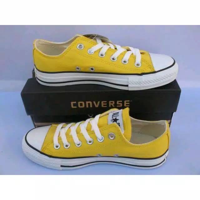 Sepatu Converse Ox Full kuning Pendek Low Sneaker Kets Dance Unisex