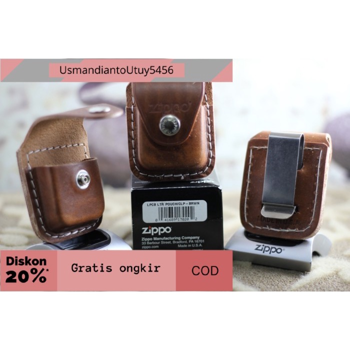 Zippo pouch Original Coklat / sarung Zippo Original Coklat