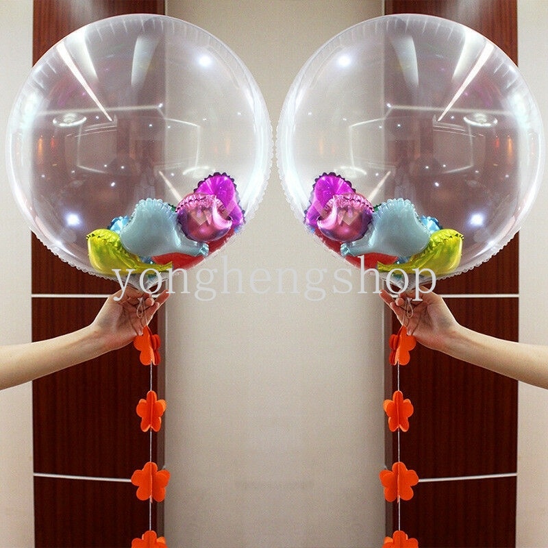 10pcs / set Balon Transparan Bahan PVC Untuk Dekorasi Pesta Pernikahan / Ulang Tahun Bobo Ball