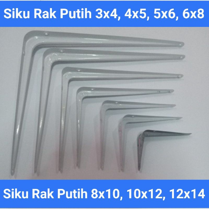 2PCS OWNER Siku Rak L / Siku penyangga rak 3x4, 4x5, 5x6, 6x8, 8x10, 10x12, 12x14