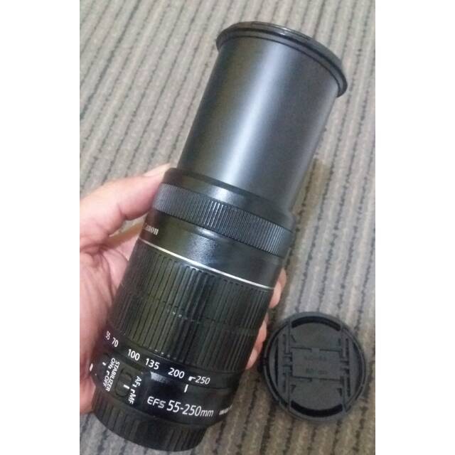 Lensa tele canon 55-250mm mulus