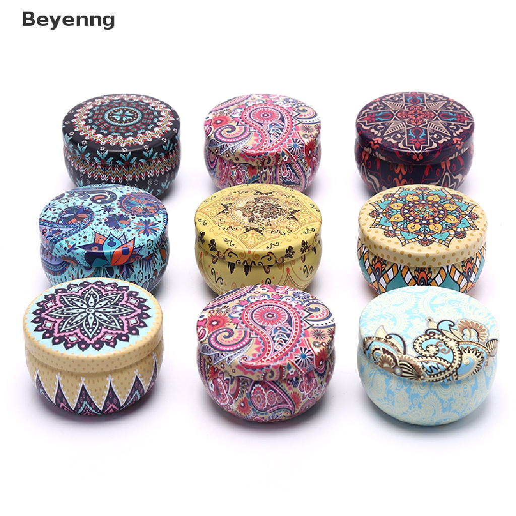 Beyenng Retro Floral Tin Can Tea Storage Box Candy Gift Case  ID