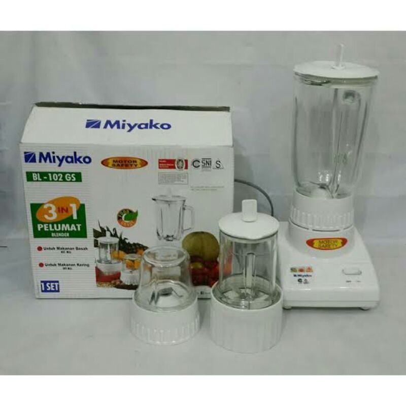 BLENDER MIYAKO BL 102GS / BLENDER MIYAKO 3 IN 1 / MIYAKO 102 GS GELAS KACA