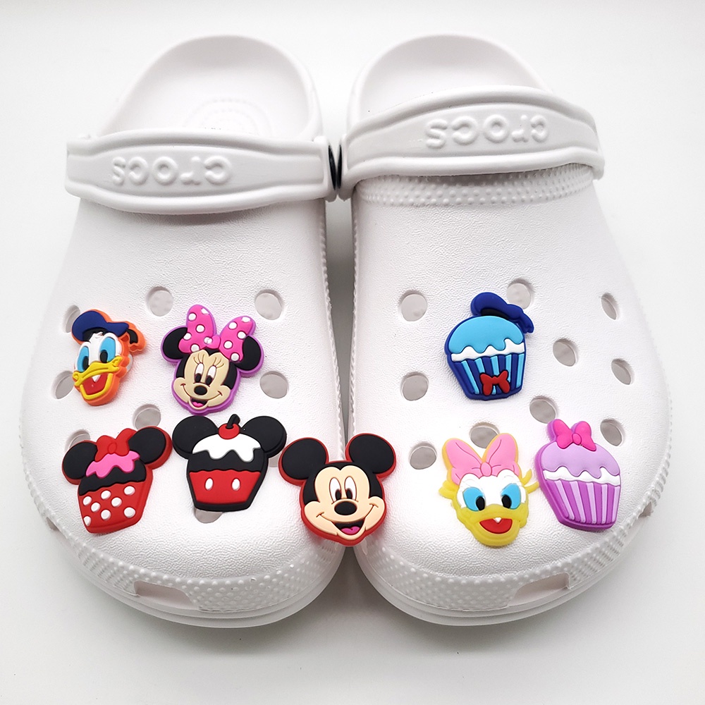 Cute shoe charms 1pcs Jibbitz Crocs Aksesoris sandal DIY Mickey pin pvc Bahan Untuk Dekorasi Sepatu Hadiah anak