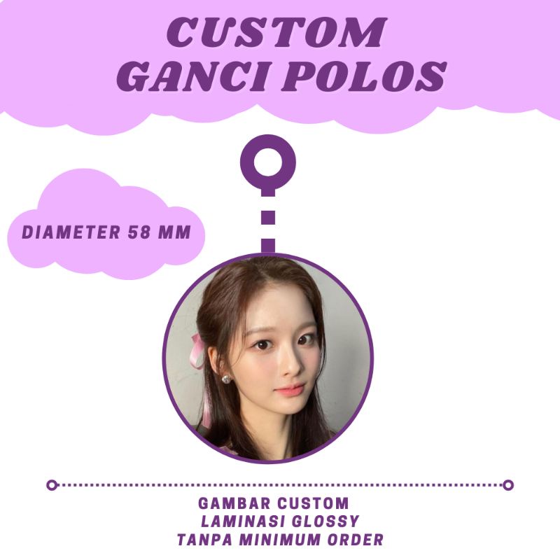 PIN CUSTOM GANCI GANTUNGAN KUNCI CETAK IDOL KPOP JPOP ATAU FOTO SENDIRI MURAH !!