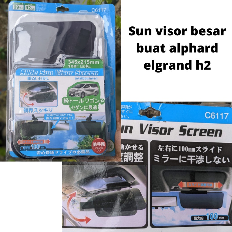 kaca anti silau sun visor sun shade mobil besar alpahrd elgrand h2