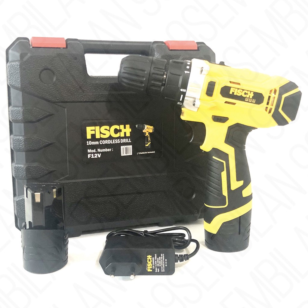 Fisch Bor Cordless Drill F12V 10 mm Reversible + Box 10mm