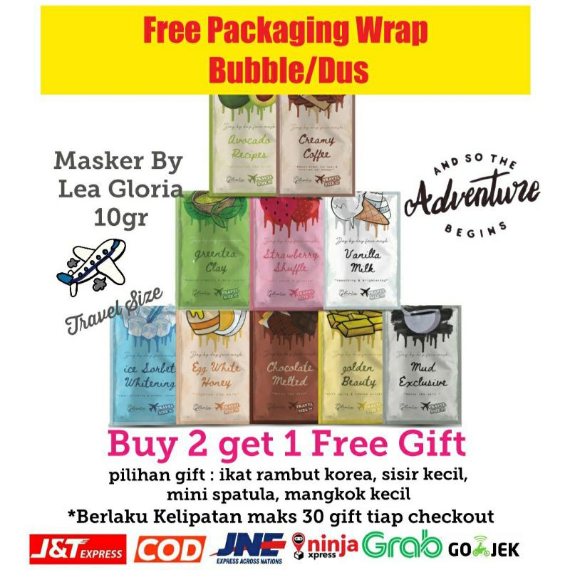 [BUY 2 GET 1 Free Gift] Masker By Lea Gloria Travel Size 10gr Ready Stock