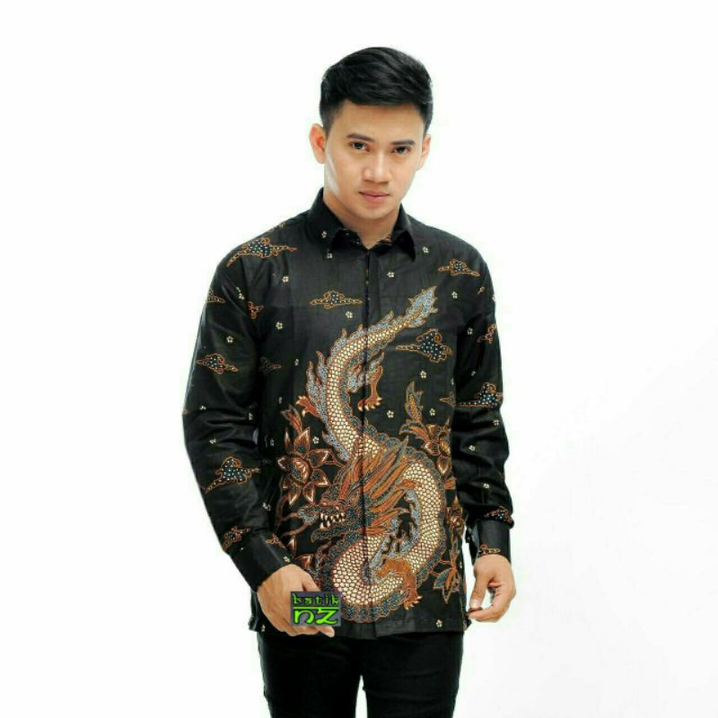 kemeja batik pria lengan panjang slimfit premium batik tulis asli queenoutfit