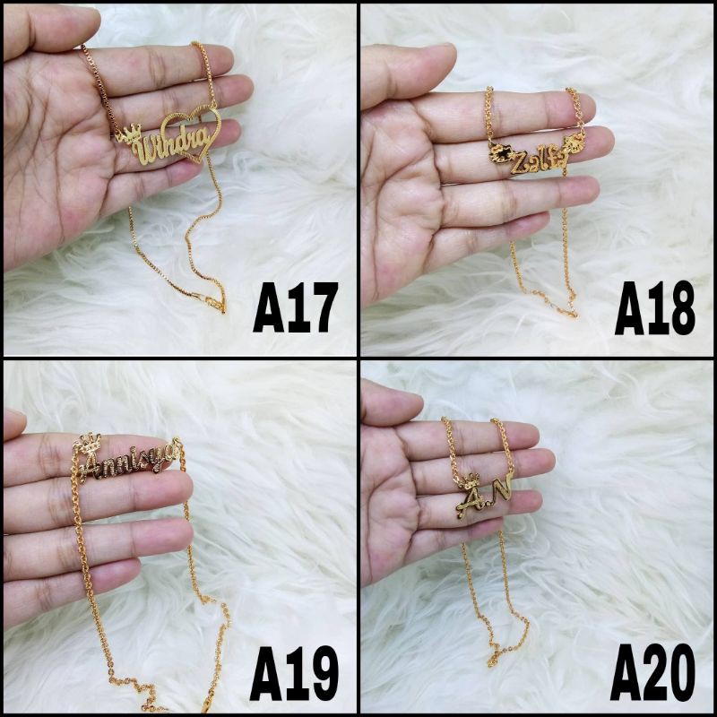 Kalung Liontin Custom Nama Lapis Emas Anti Karat Sampai Kiamat