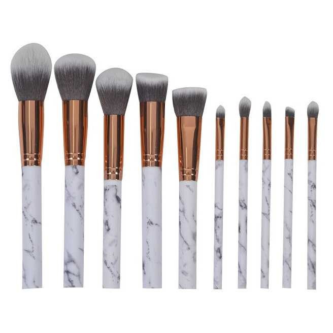 Image of Kuas Makeup Marble Brush Set Isi 10 Pcs Make Up Brush Set Eyeshadow Contour Eyebrush Tools #4