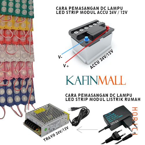 LAMPU LED MODUL 1PCS 6 MATA BESAR DC 12V / 24V VARIASI LAMPU MOBIL MOTOR MODULE