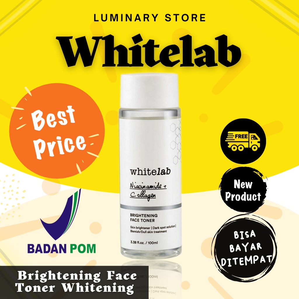 Whitelab Brightening Face Toner Whitening Perawatan Kecantikan Wajah Moisturizer Pelembab Muka BPOM