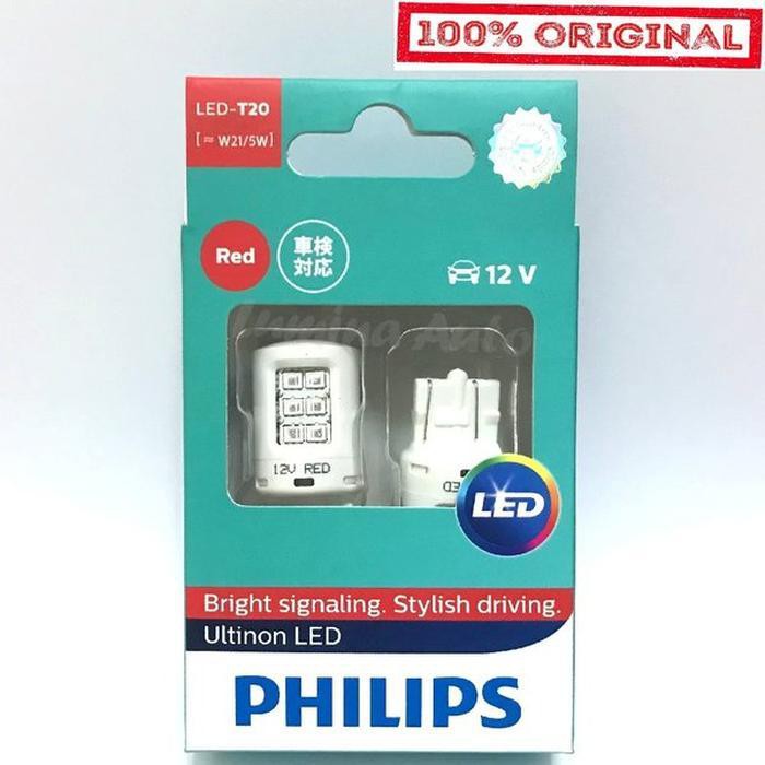 Philips Vision LED W21/5W ( T20 ) - Lampu Rem Mobil / Stoplamp pa