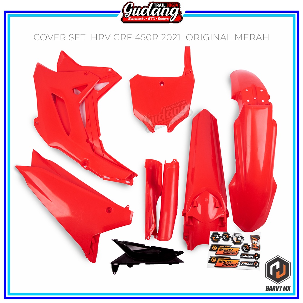 Paket Hemat Cover Body Set Trail Cross HRV  CRF 150L 2018 CRF 150L 450R 2021 ++ PNP CRF 150L Custom Hitam Putih Merah