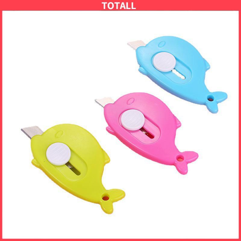 COD Mini Kartun Pemotong Utilitas Kecil Portabel Pemotong Unboxing Wortel Dolphin Whale Art Paper Cutter-Totall