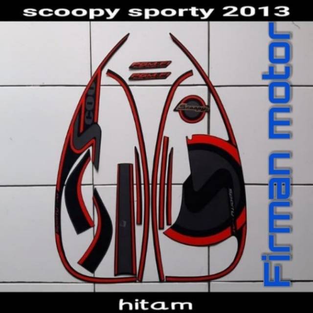 Striping sticker list body scoopy 2013 full hitam