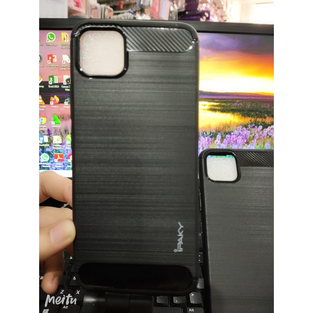 iPaky Carbon Realme C11 6.5 inch Slim Fit Carbon Soft Case REALME C11 Fiber Multi Carbon ANTI MELAR