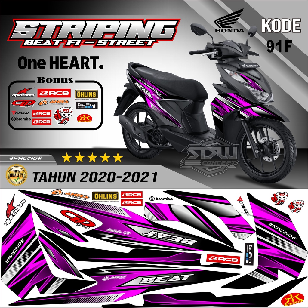 Striping Beat New Stiker Lis Motor Beat New Variasi kode 91