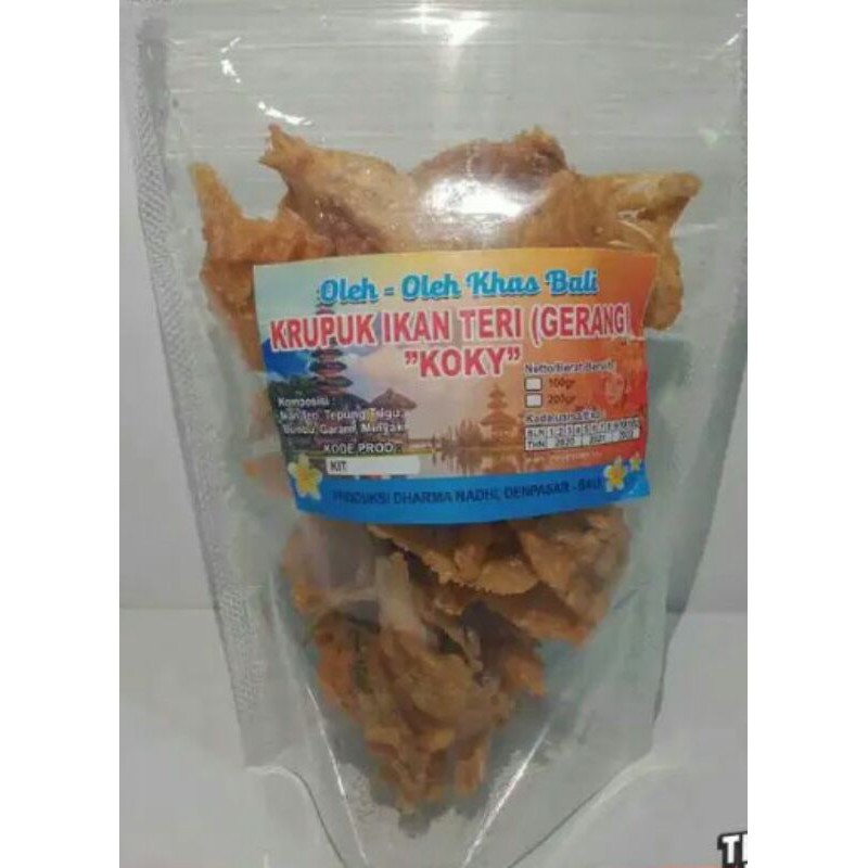 

KERUPUK IKAN TERI (GERANG) KHAS BALI "KOKY" 100gr + BUBBLE WRAP