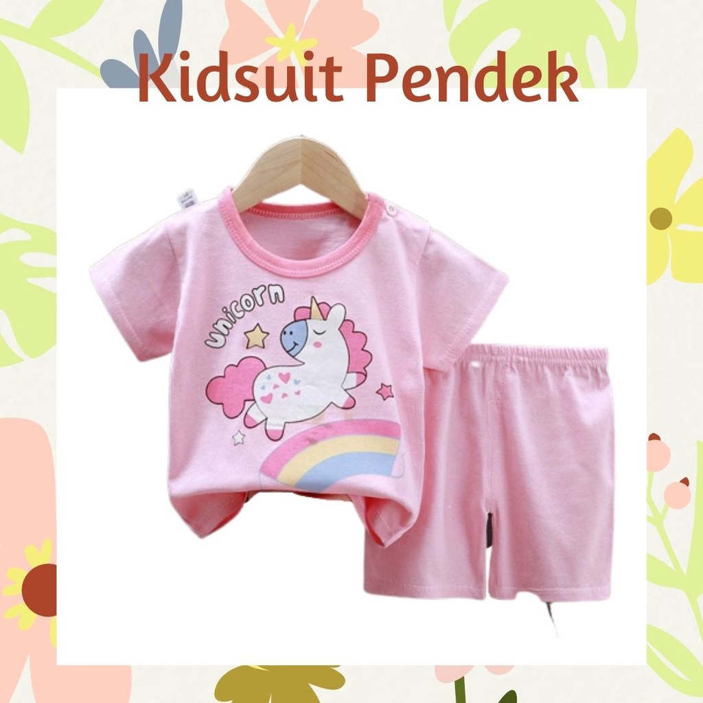 Plazababyku KIDS SUIT PENDEK Setelan Anak / Piyama anak / baju anak laki-laki Import ebv cewek TOT4