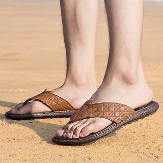  Sandal  Jepit Pantai Anti Slip Ukuran  Besar Bahan Kulit 