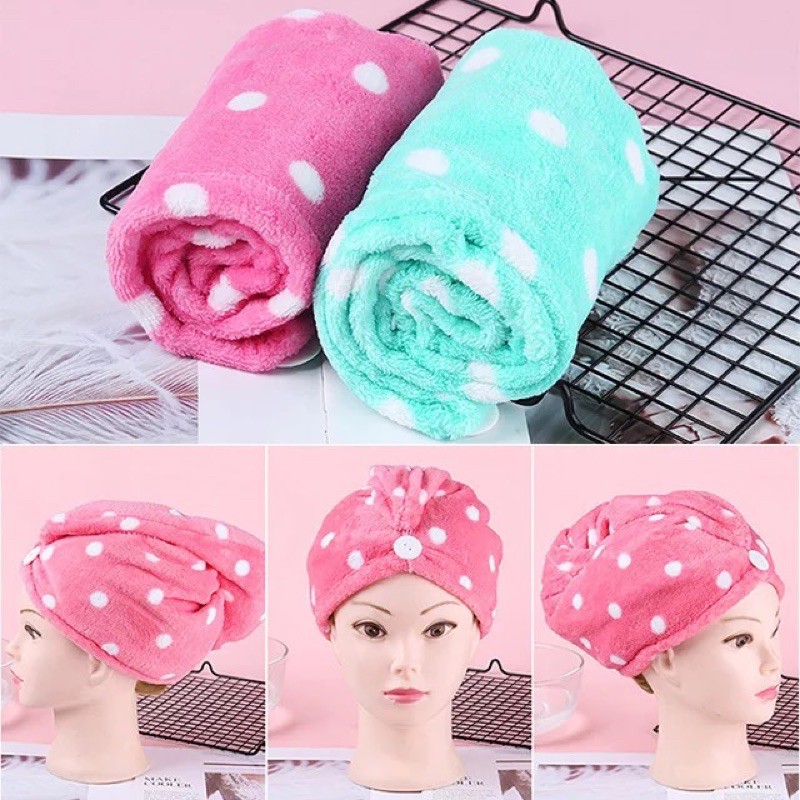 DRY HAIR TOWEL / HANDUK KERAMAS KANCING LAMEILA