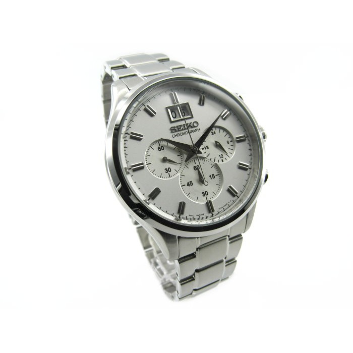 Seiko Quartz SPC079P1 Chronograph White Dial - Jam Tangan Pria SPC079