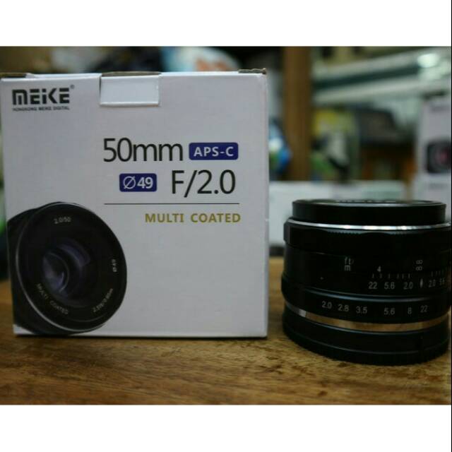 LENSA MEIKE 50MM f/2.0 FOR MIRRORLESS CANON EOS M2 M3 M5 M6 M10 M100 (LENSA KAMERA BOKEH)