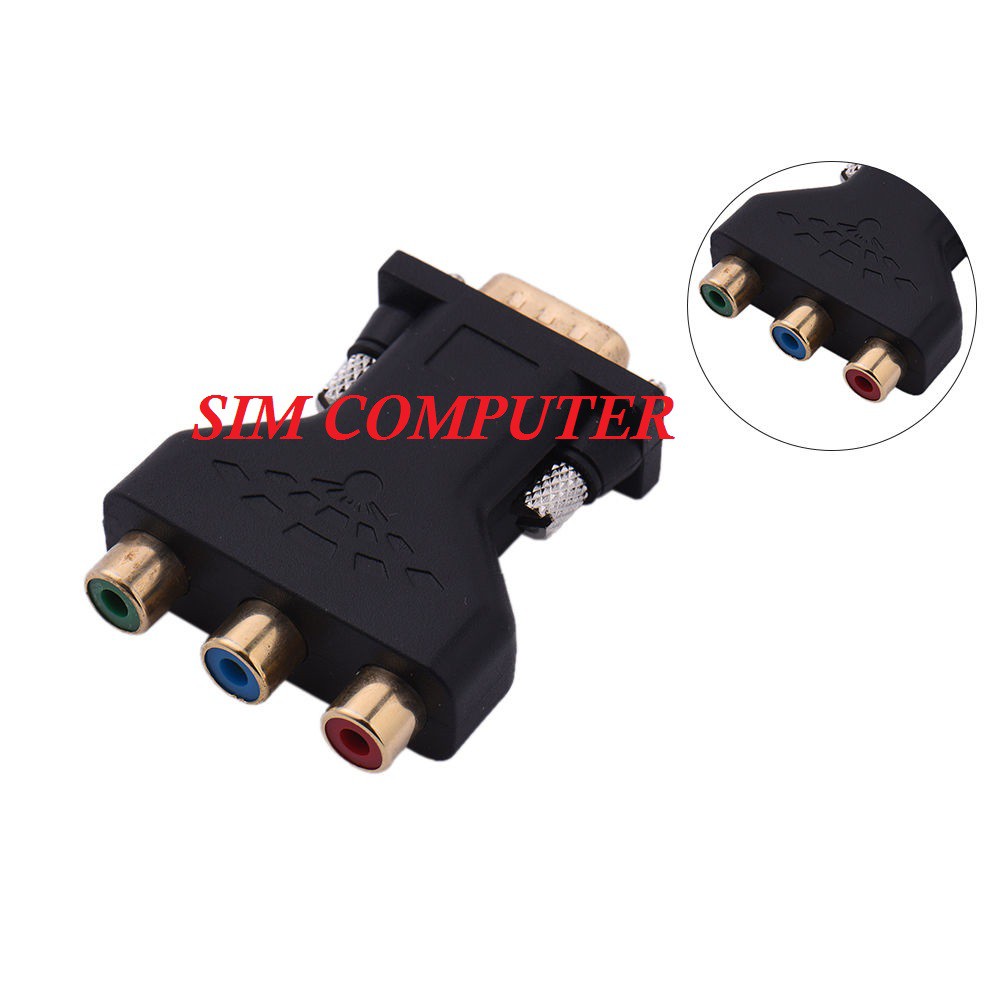 RCA to VGA 3RCA to 15Pin VGA Converter
