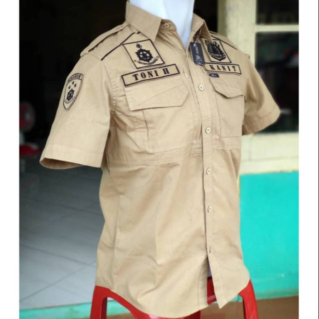 Kemeja reskrim Tectical / polres kantong dobel [ CUSTOM]