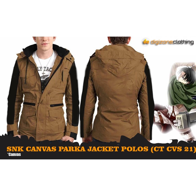 Jaket Anime Attack on Titan SNK Recon Corps Scouting Legion Canvas Parka Hoodie - JA SNK 43 || CT CV