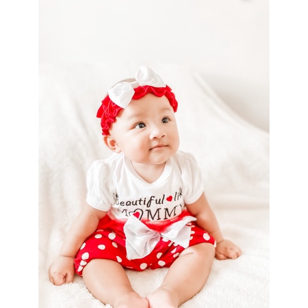 Beautiful Like Mommy Baju Jumper Bandana Pergi Lucu Fashion Anak Bayi Perempuan Cewek Terlaris Murah