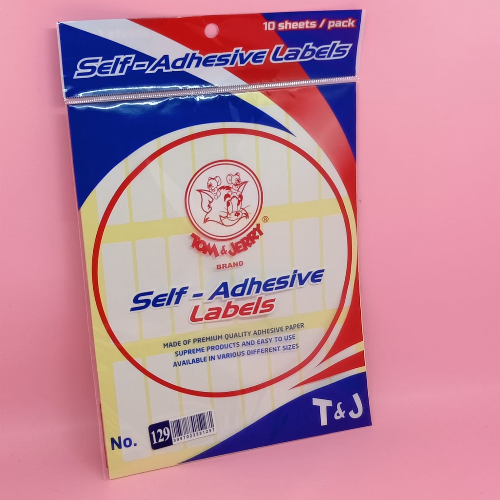 

label nama tom and jerry no. 129 - label nama atk penghapus corection