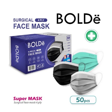 Bolde Masker Surgical 4plyFace Mask isi 50PCS