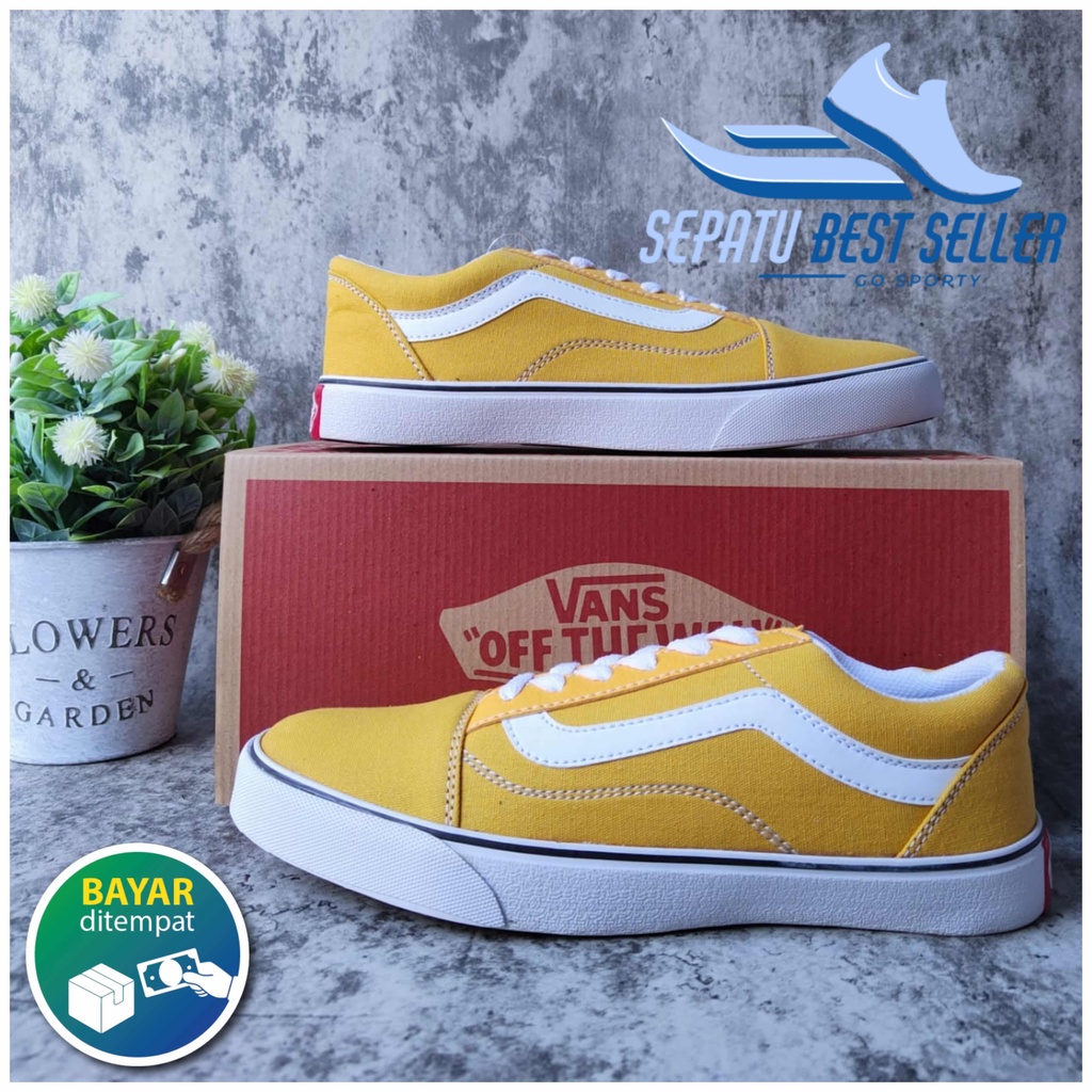 Siap Kirim Sepatu Sekolah Vans Era Authentic California Kuning Pria Wanita