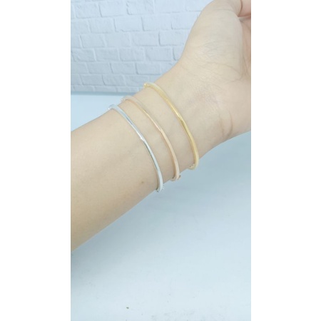 GELANG BANGLE V MP COR LISTRING /GELANG PERAK ASLI SILVER 925 LAPIS EMAS/ GELANG FASHION WANITA TERBARU