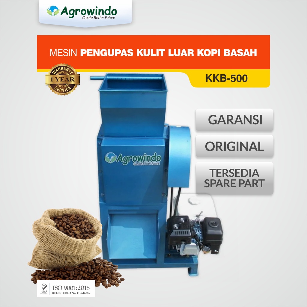 

Agrowindo Mesin Pengupas Kulit Luar Kopi Basah KKB-500