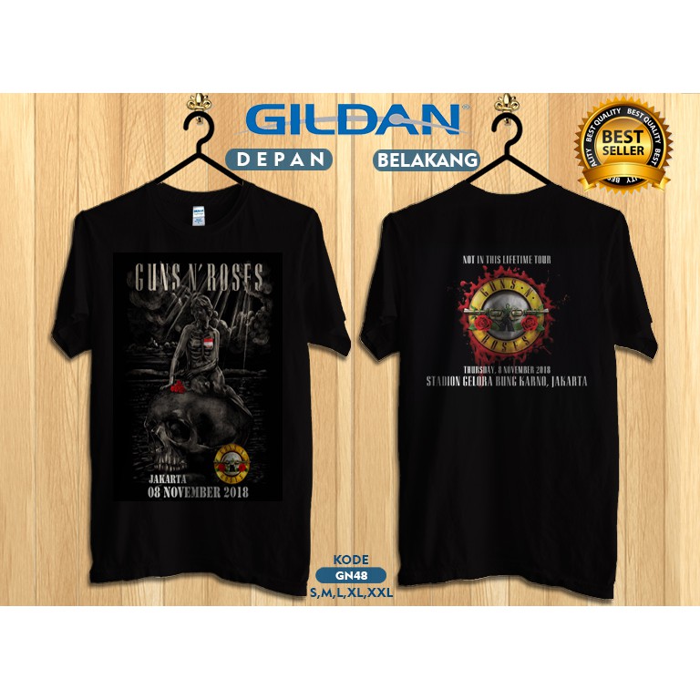 Kaos guns n roses konser jakarta 2018 original gildan softstyle gn48